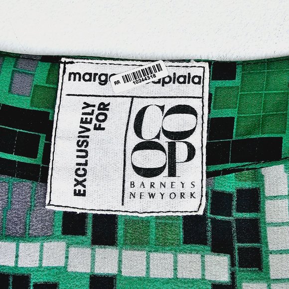 Margarita Saplala X Barneys New York Coop Silk Belted Geometric Print Dress, Sm - Picture 9 of 10